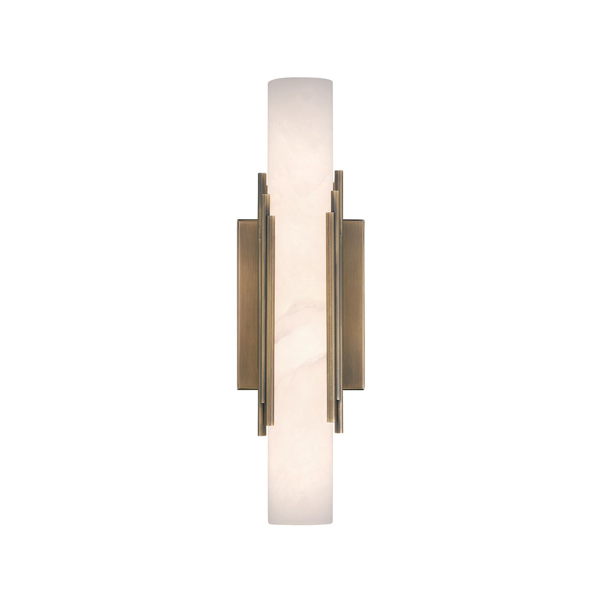 Eurofase Lighting Venna 16" 1-Light Integrated LED Alabaster Shade Antique Brass Steel Wall Sconce