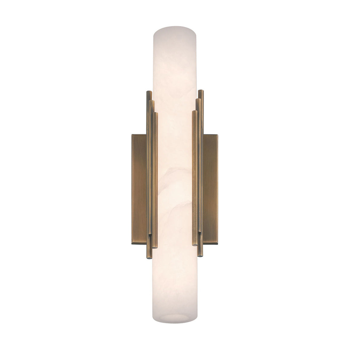 Eurofase Lighting Venna 16" 1-Light Integrated LED Alabaster Shade Antique Brass Steel Wall Sconce