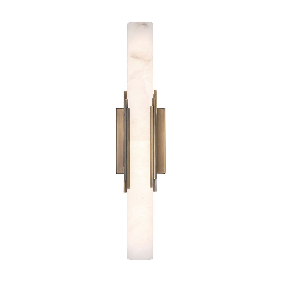 Eurofase Lighting Venna 22" 1-Light Integrated LED Alabaster Shade Antique Brass Steel Wall Sconce