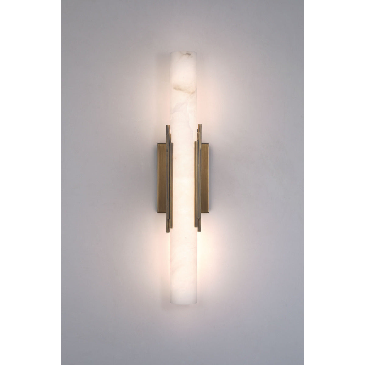 Eurofase Lighting Venna 22" 1-Light Integrated LED Alabaster Shade Antique Brass Steel Wall Sconce