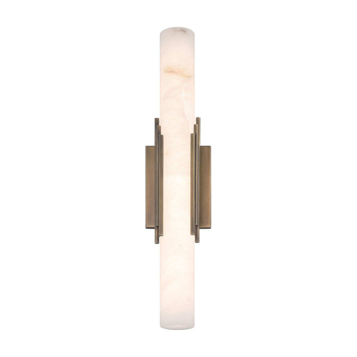Eurofase Lighting Venna 22" 1-Light Integrated LED Alabaster Shade Antique Brass Steel Wall Sconce