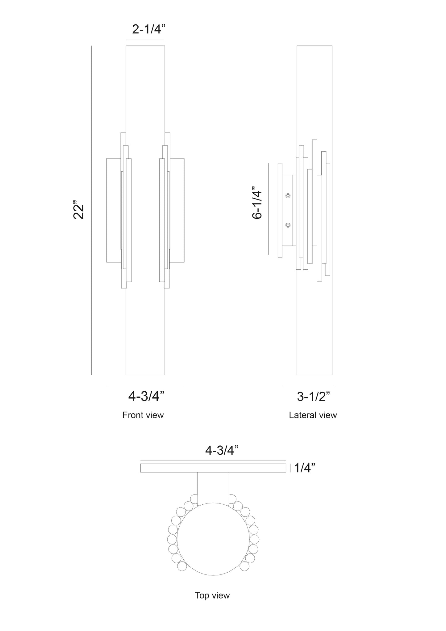 Eurofase Lighting Venna 22" 1-Light Integrated LED Alabaster Shade Urban Bronze Steel Wall Sconce