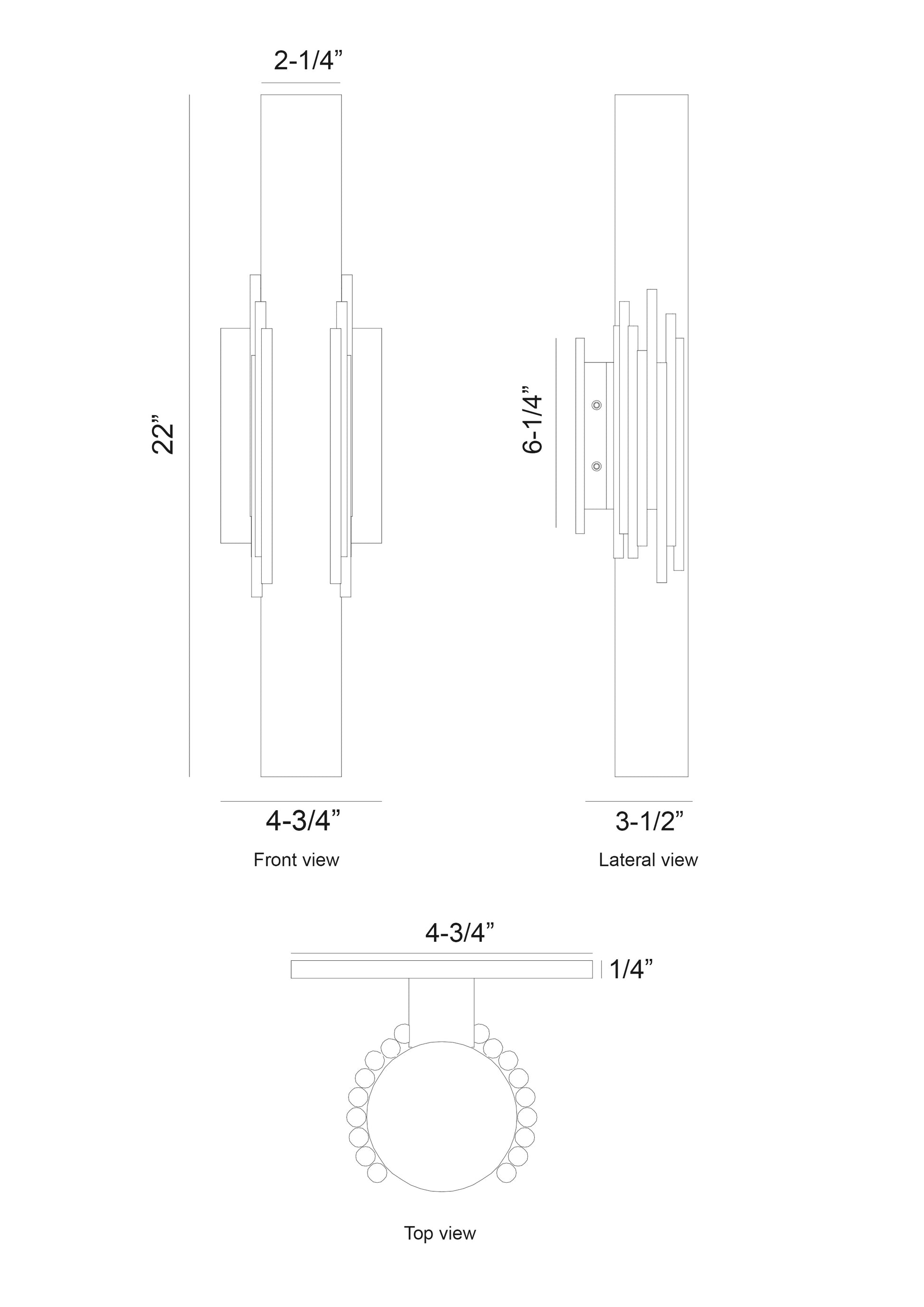 Eurofase Lighting Venna 22" 1-Light Integrated LED Alabaster Shade Urban Bronze Steel Wall Sconce