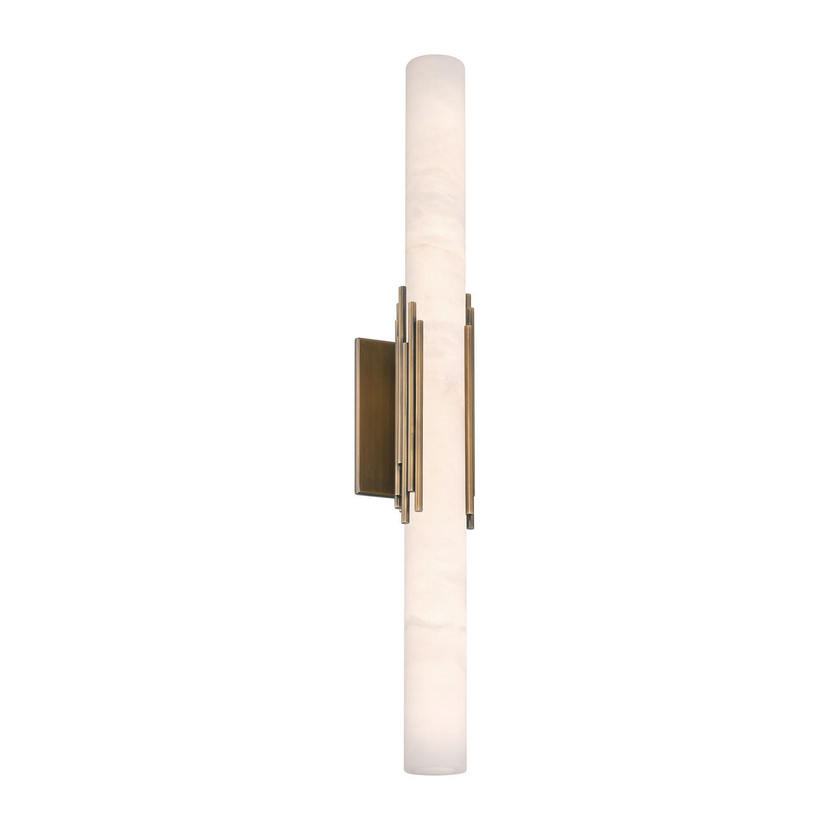 Eurofase Lighting Venna 28" 1-Light Integrated LED Alabaster Shade Antique Brass Steel Wall Sconce