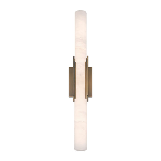 Eurofase Lighting Venna 28" 1-Light Integrated LED Alabaster Shade Antique Brass Steel Wall Sconce