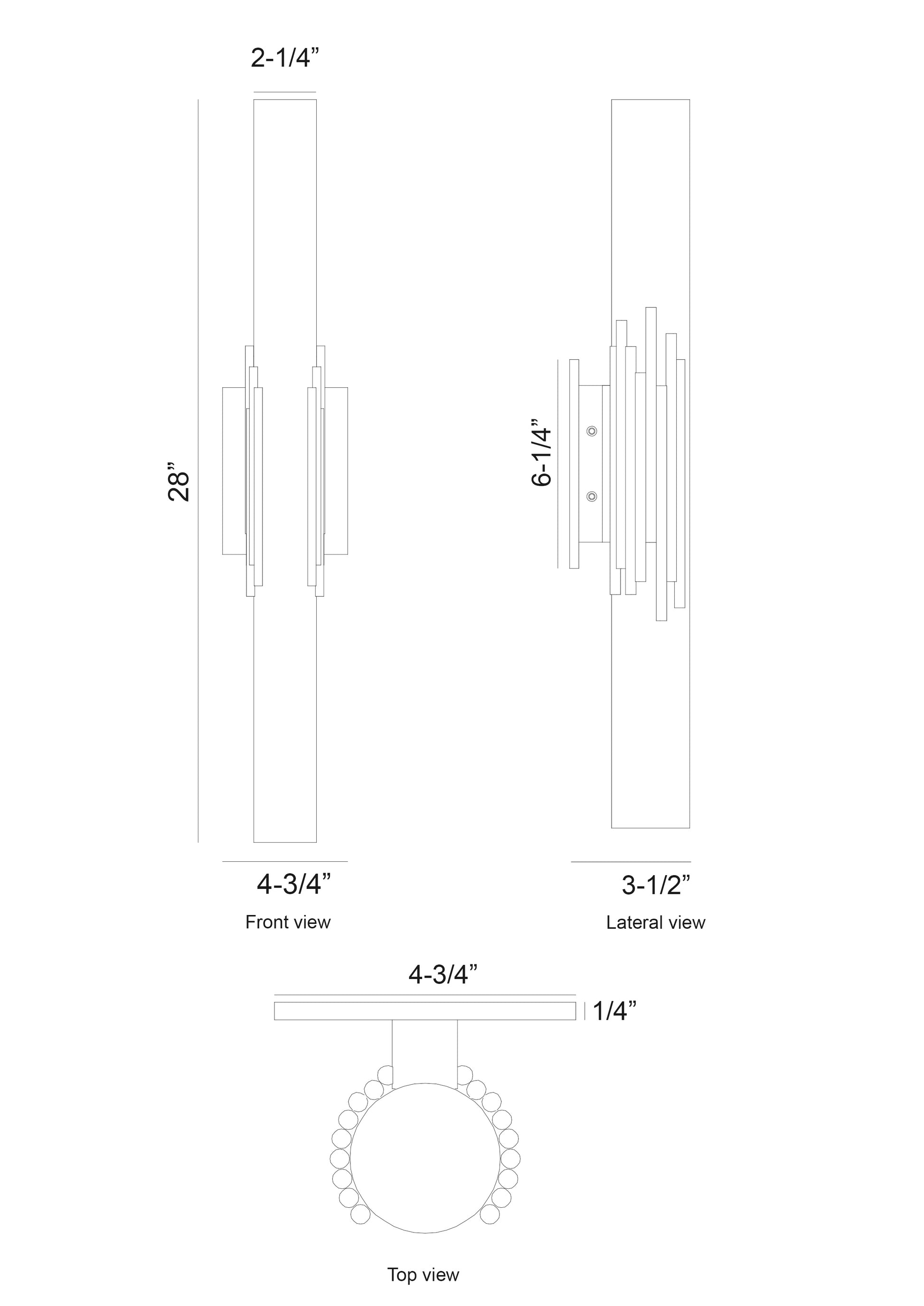 Eurofase Lighting Venna 28" 1-Light Integrated LED Alabaster Shade Urban Bronze Steel Wall Sconce