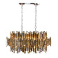 Eurofase Lighting Vienna 41" 16-light Incandescent Chrome Oval Chandelier With Amber Crystal Shade Accents