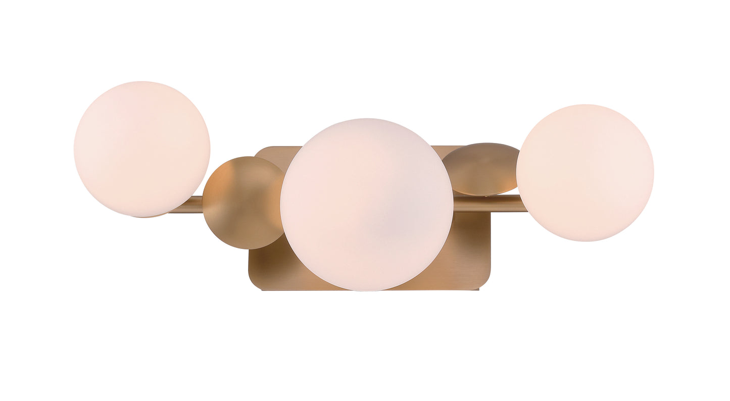 Eurofase Lighting Vine 20" 3-Light Integrated LED Glass Shade Gold Steel Vanity Light