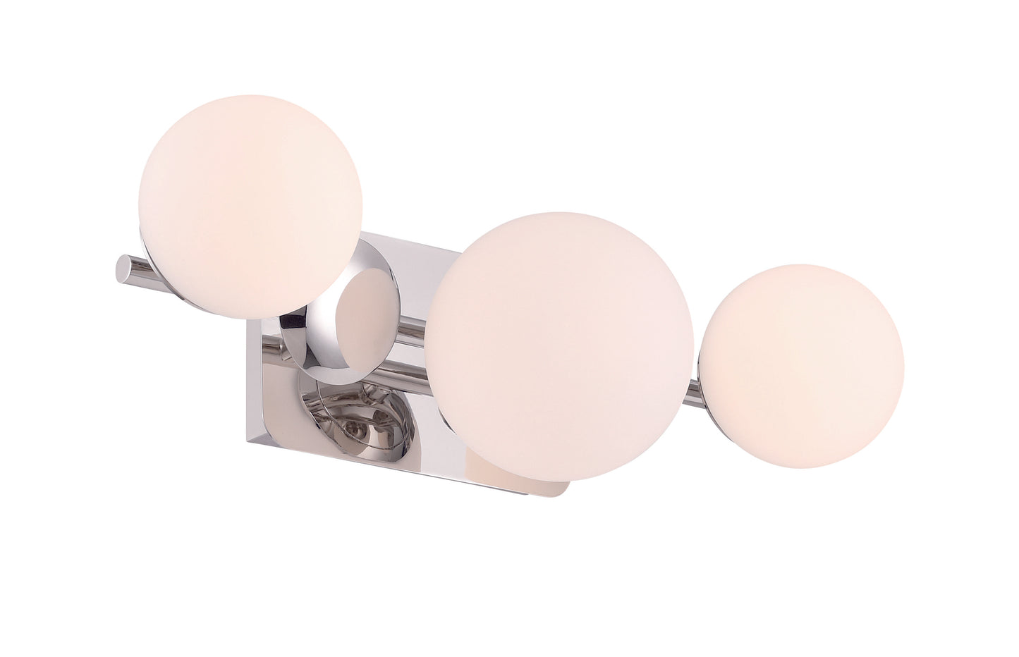 Eurofase Lighting Vine 20" 3-Light Integrated LED Glass Shade Polished Nickel Steel Vanity Light