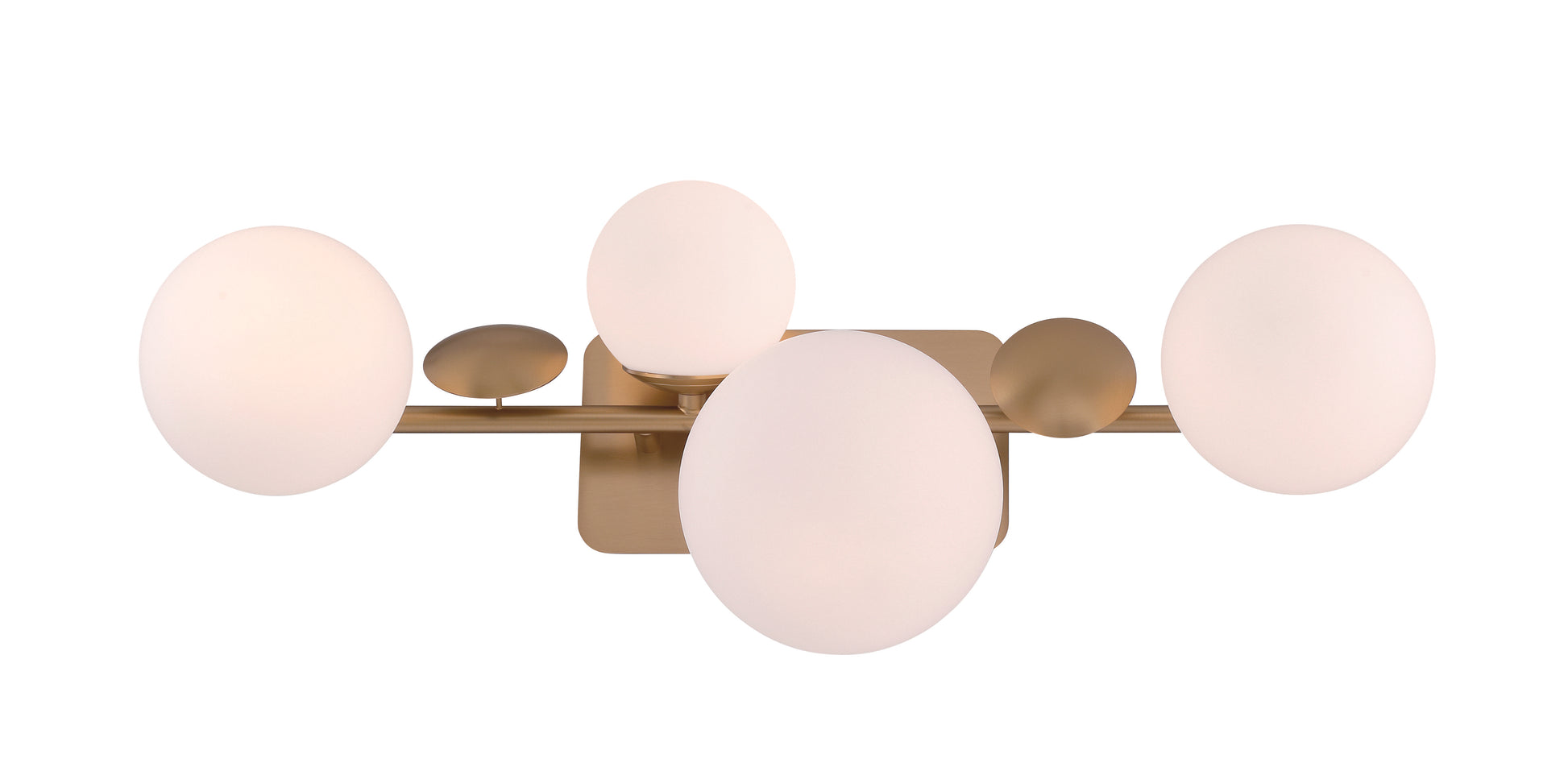 Eurofase Lighting Vine 28" 4-Light Integrated LED Glass Shade Gold Steel Vanity Light