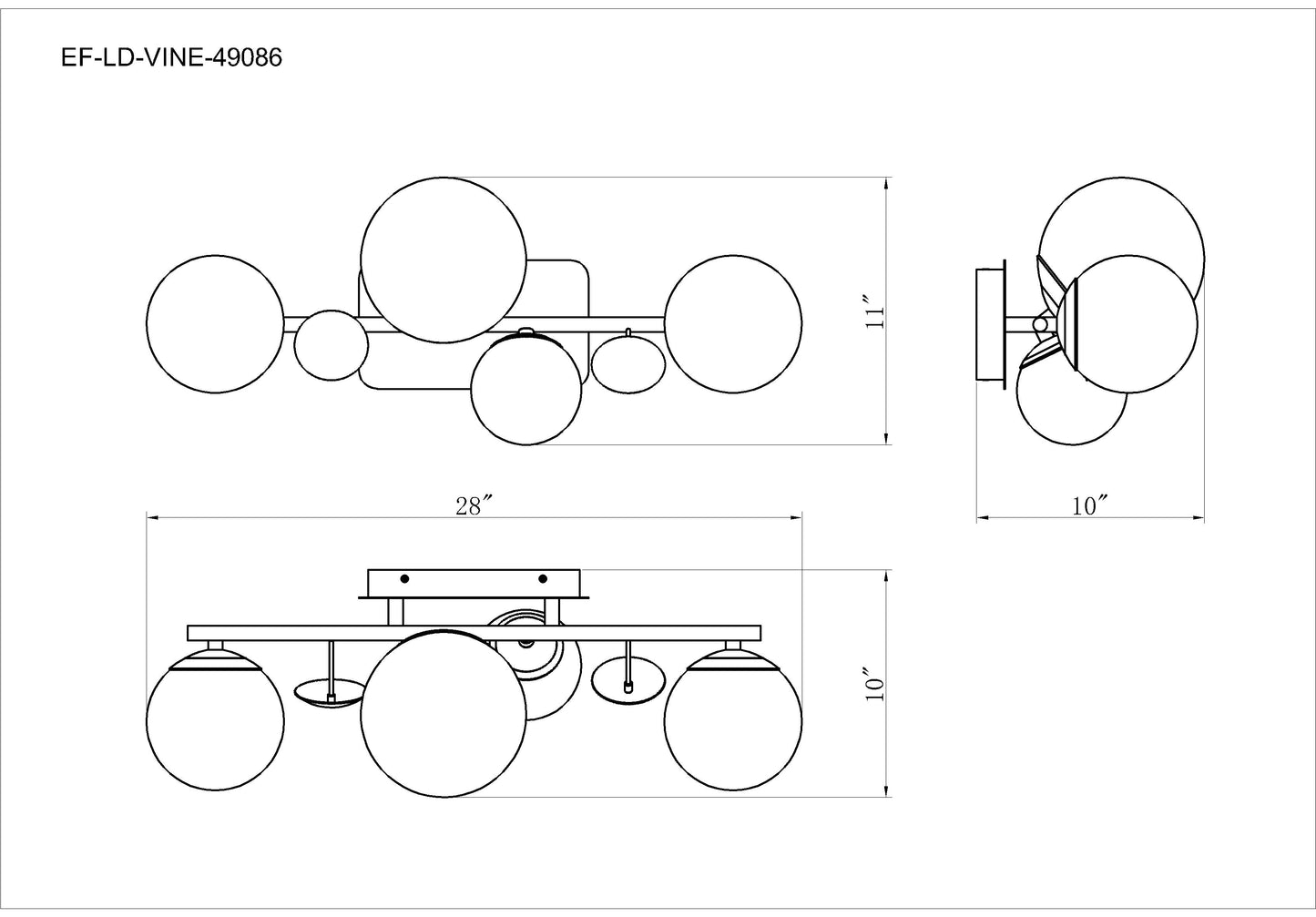 Eurofase Lighting Vine 28" 4-Light Integrated LED Glass Shade Polished Nickel Steel Vanity Light