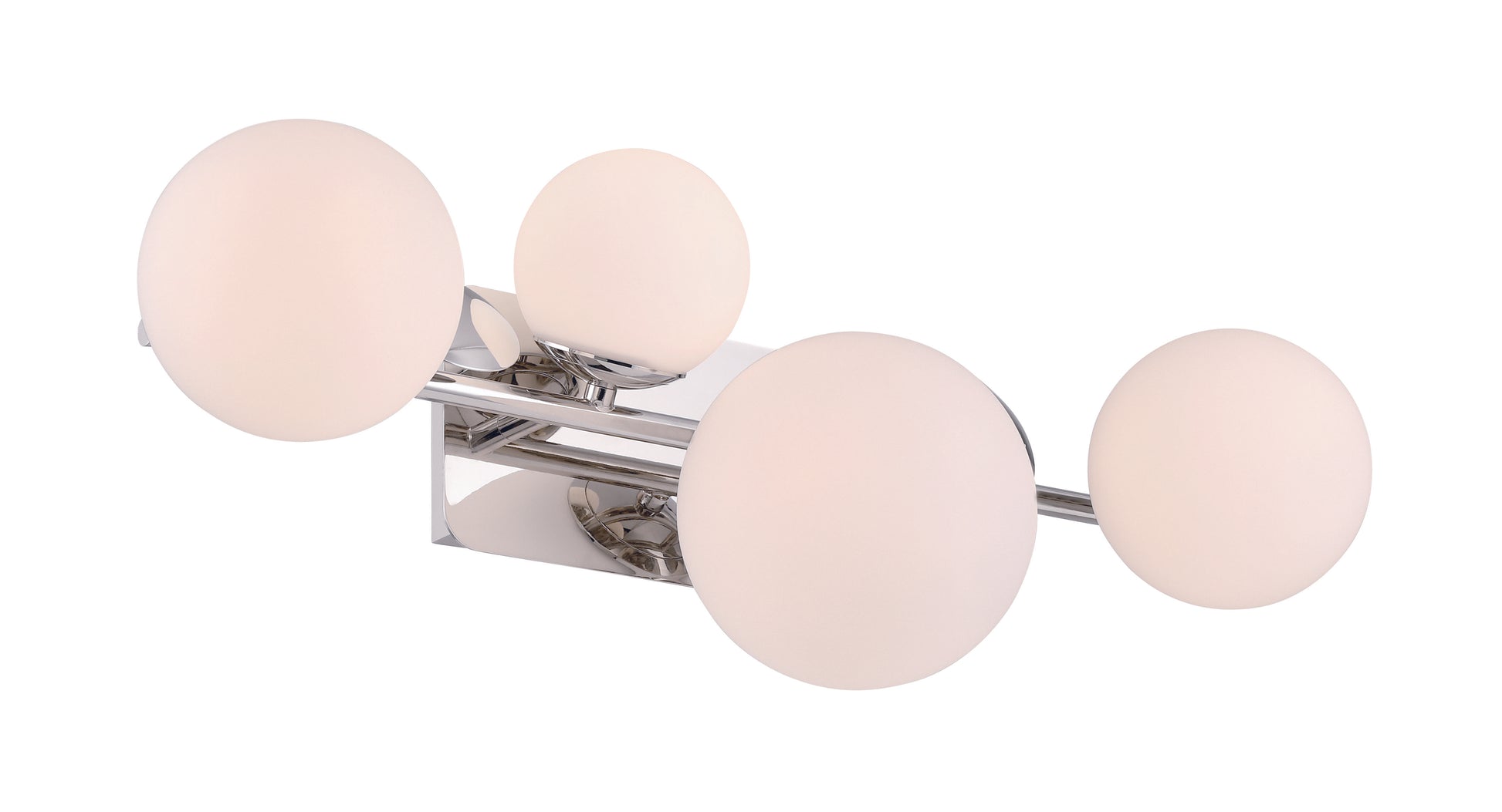 Eurofase Lighting Vine 28" 4-Light Integrated LED Glass Shade Polished Nickel Steel Vanity Light