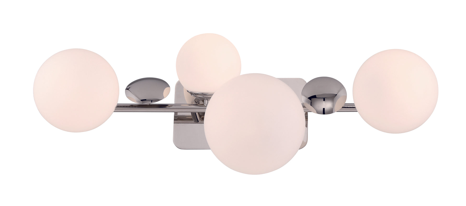 Eurofase Lighting Vine 28" 4-Light Integrated LED Glass Shade Polished Nickel Steel Vanity Light