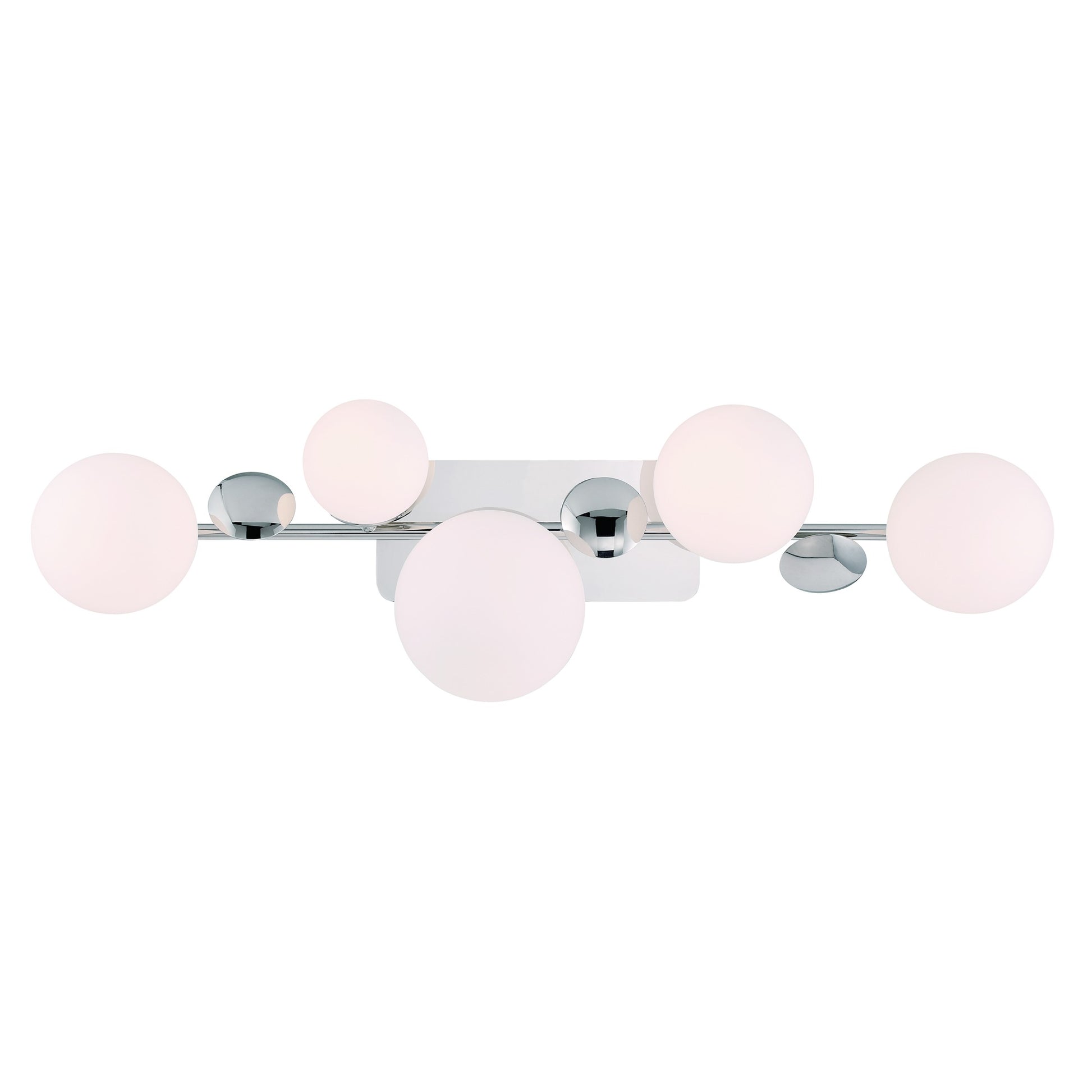 Eurofase Lighting Vine 36" 5-Light Integrated LED Glass Shade Polished Nickel Steel Vanity Light