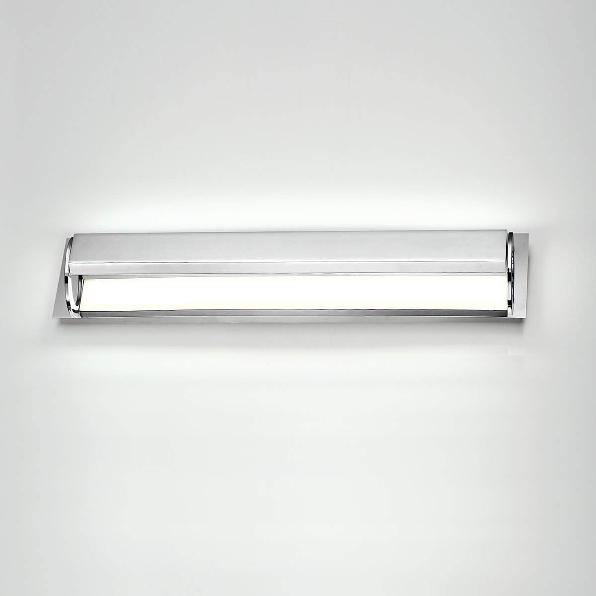 Eurofase Lighting Viola 10" Dimmable Chrome Metal Vanity Light With White Acrylic Shade