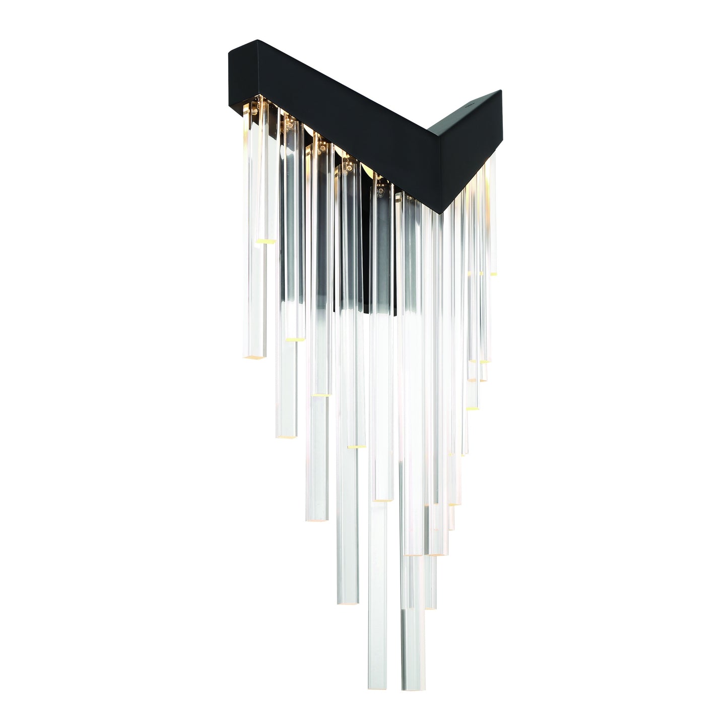 Eurofase Lighting Vivien 20" 1-Light Integrated LED Crytal Acrylic Shade Matte Black Wall Sconce
