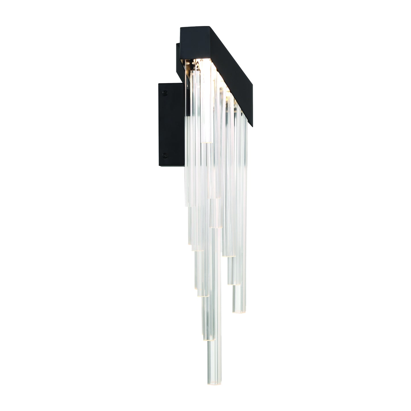 Eurofase Lighting Vivien 20" 1-Light Integrated LED Crytal Acrylic Shade Matte Black Wall Sconce