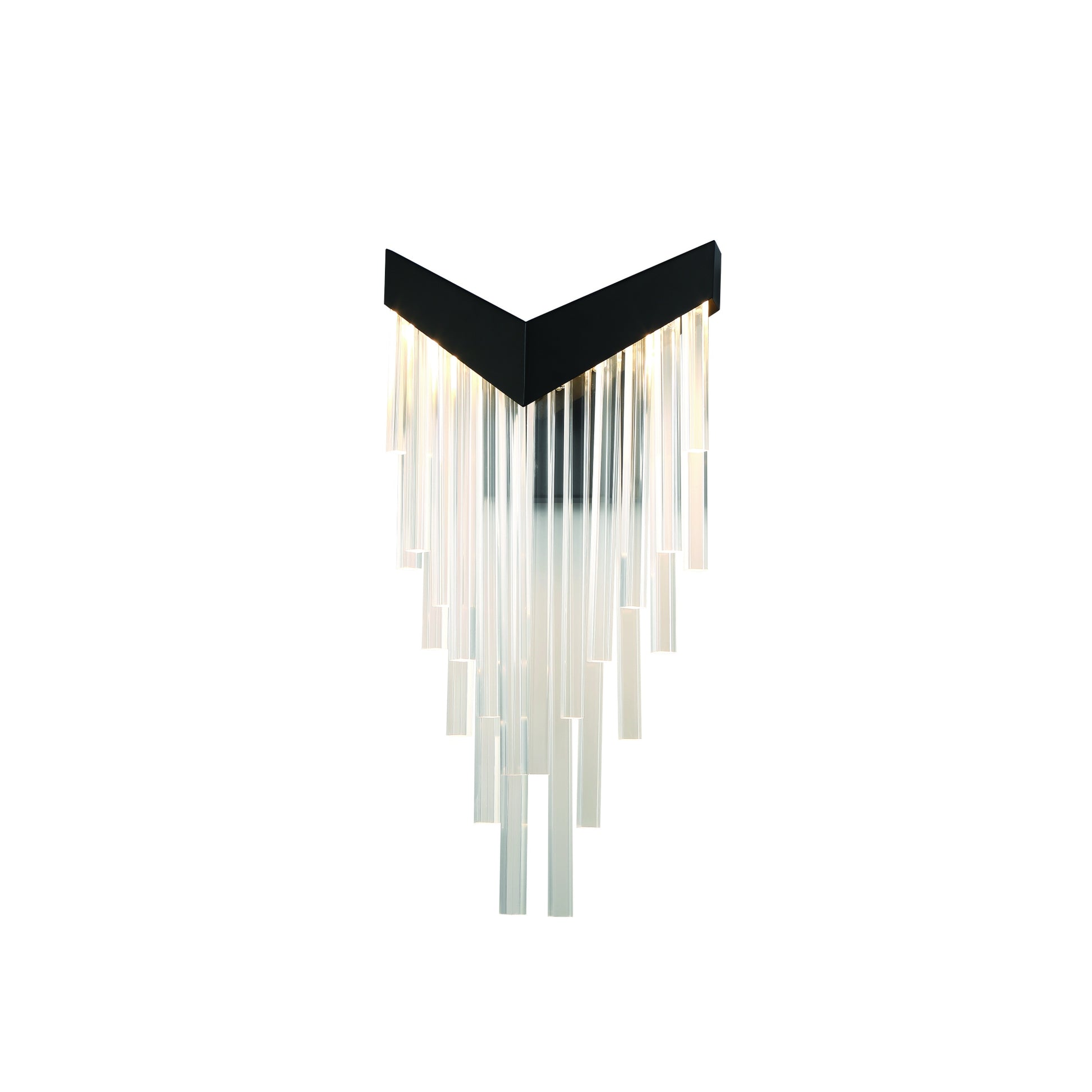 Eurofase Lighting Vivien 20" 1-Light Integrated LED Crytal Acrylic Shade Matte Black Wall Sconce