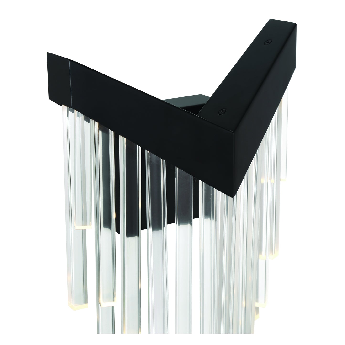 Eurofase Lighting Vivien 20" 1-Light Integrated LED Crytal Acrylic Shade Matte Black Wall Sconce