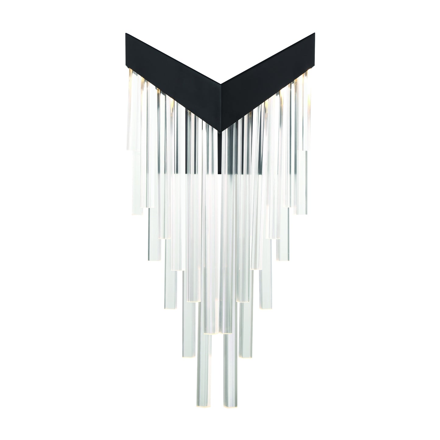 Eurofase Lighting Vivien 20" 1-Light Integrated LED Crytal Acrylic Shade Matte Black Wall Sconce