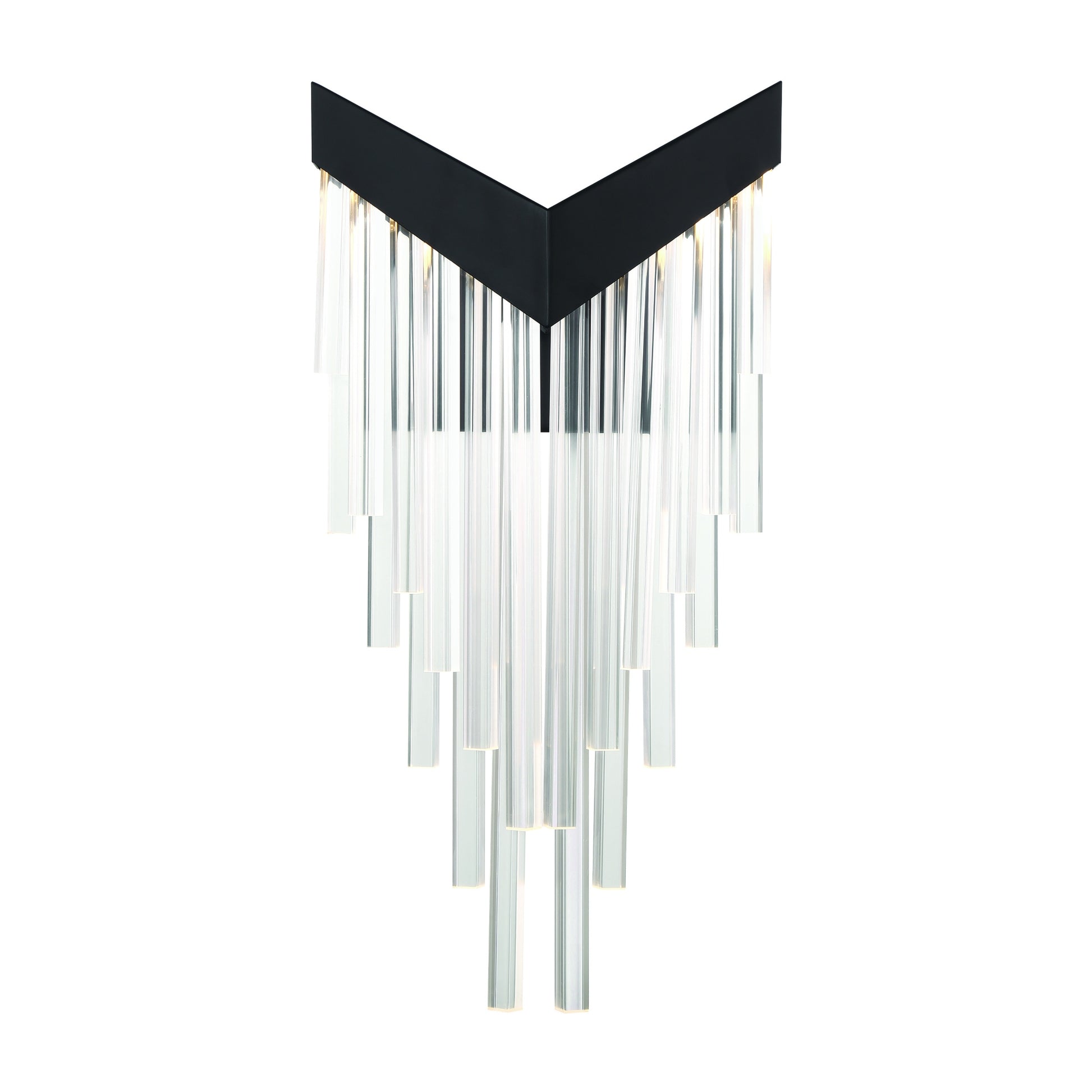 Eurofase Lighting Vivien 20" 1-Light Integrated LED Crytal Acrylic Shade Matte Black Wall Sconce
