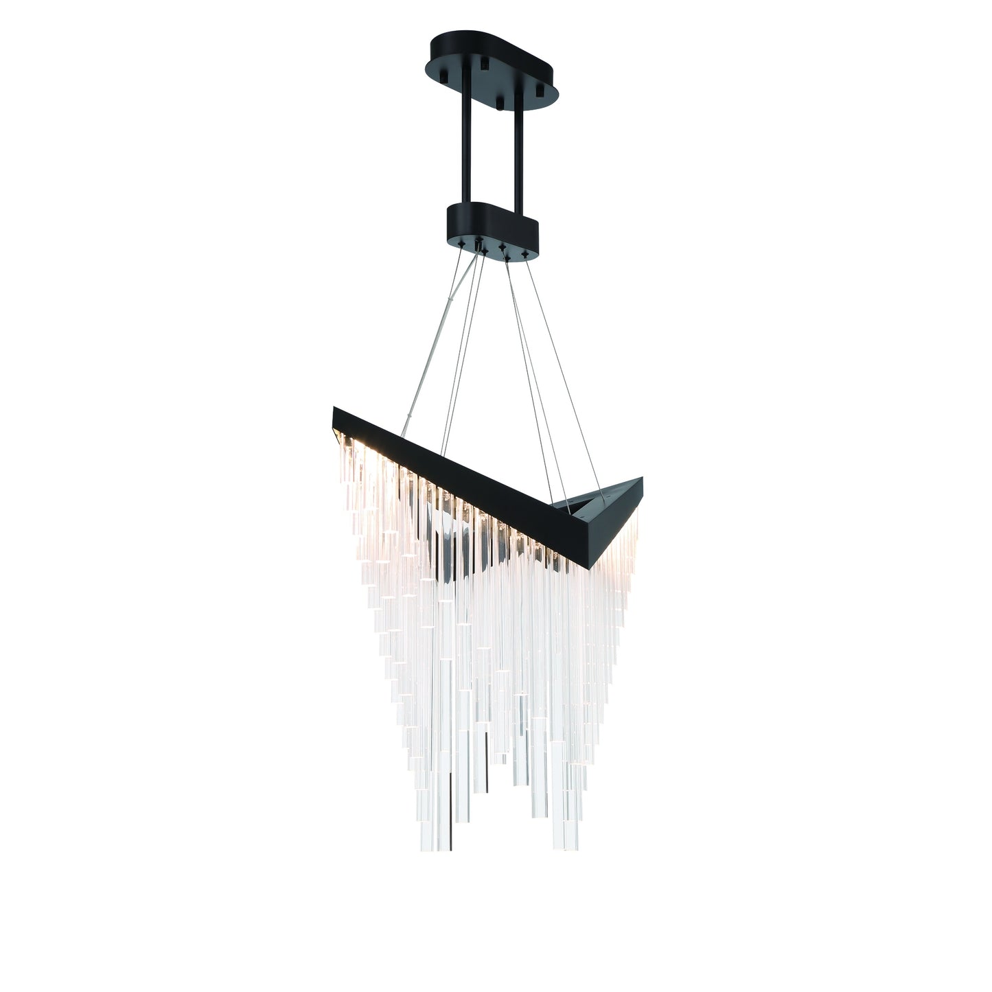 Eurofase Lighting Vivien 32" 1-Light Integrated LED Crystal Acrylic Shade Matte Black Chandelier
