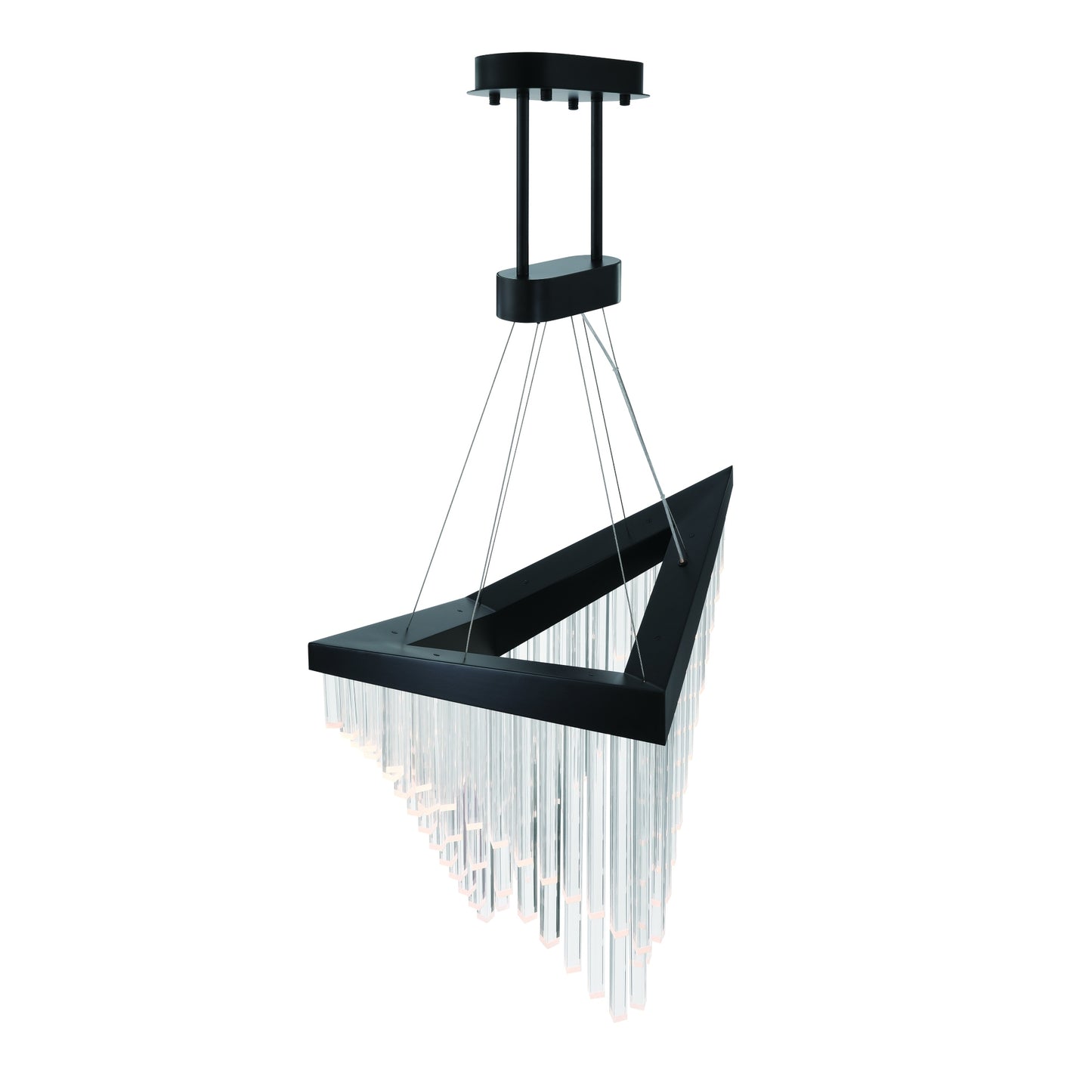 Eurofase Lighting Vivien 32" 1-Light Integrated LED Crystal Acrylic Shade Matte Black Chandelier