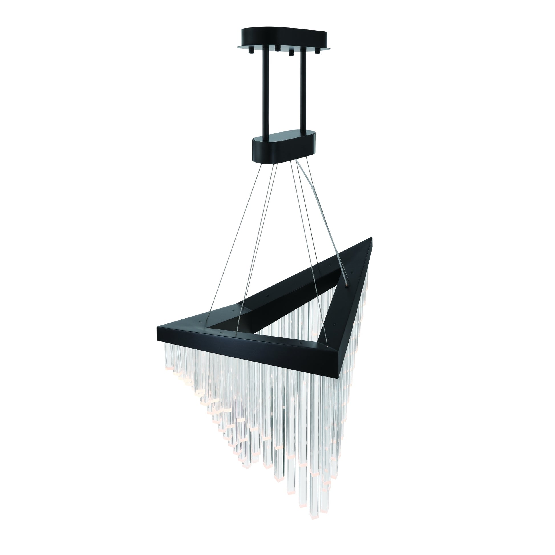 Eurofase Lighting Vivien 32" 1-Light Integrated LED Crystal Acrylic Shade Matte Black Chandelier