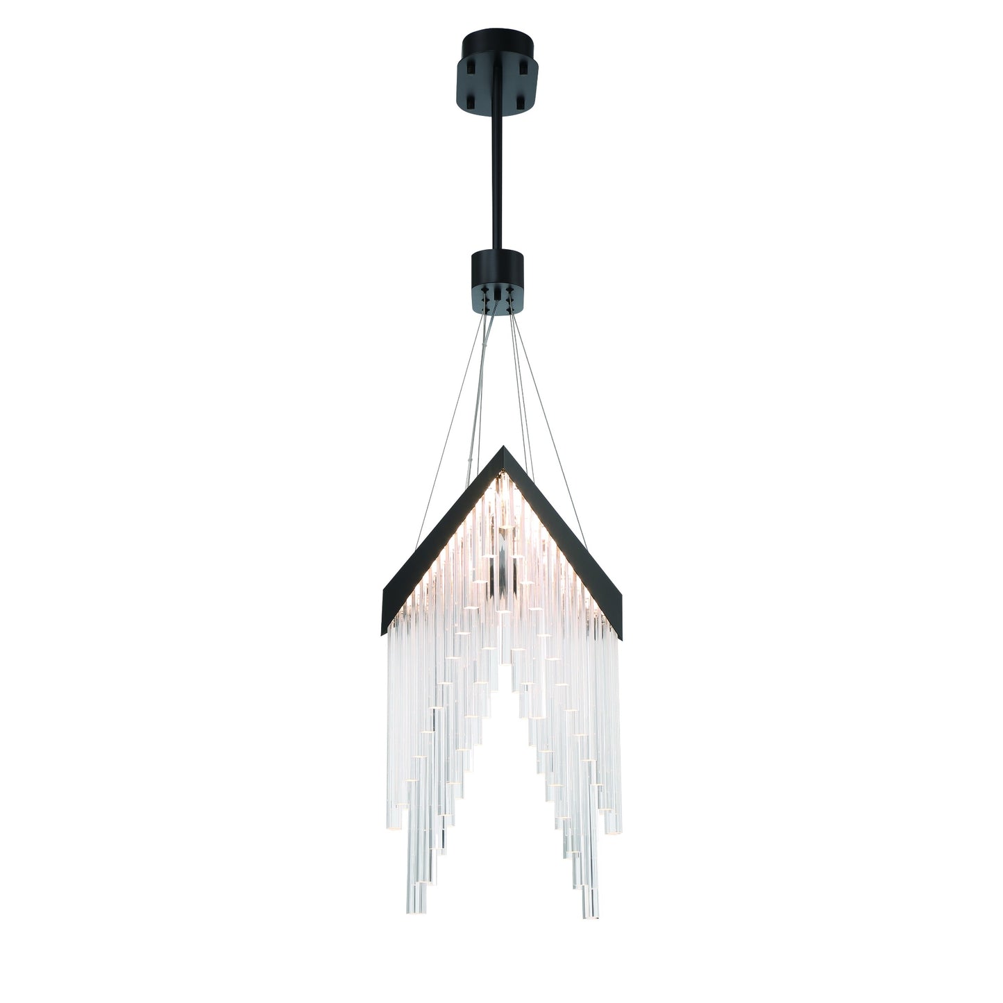 Eurofase Lighting Vivien 32" 1-Light Integrated LED Crystal Acrylic Shade Matte Black Chandelier
