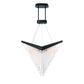 Eurofase Lighting Vivien 32" 1-Light Integrated LED Crystal Acrylic Shade Matte Black Chandelier