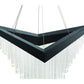 Eurofase Lighting Vivien 32" 1-Light Integrated LED Crystal Acrylic Shade Matte Black Chandelier