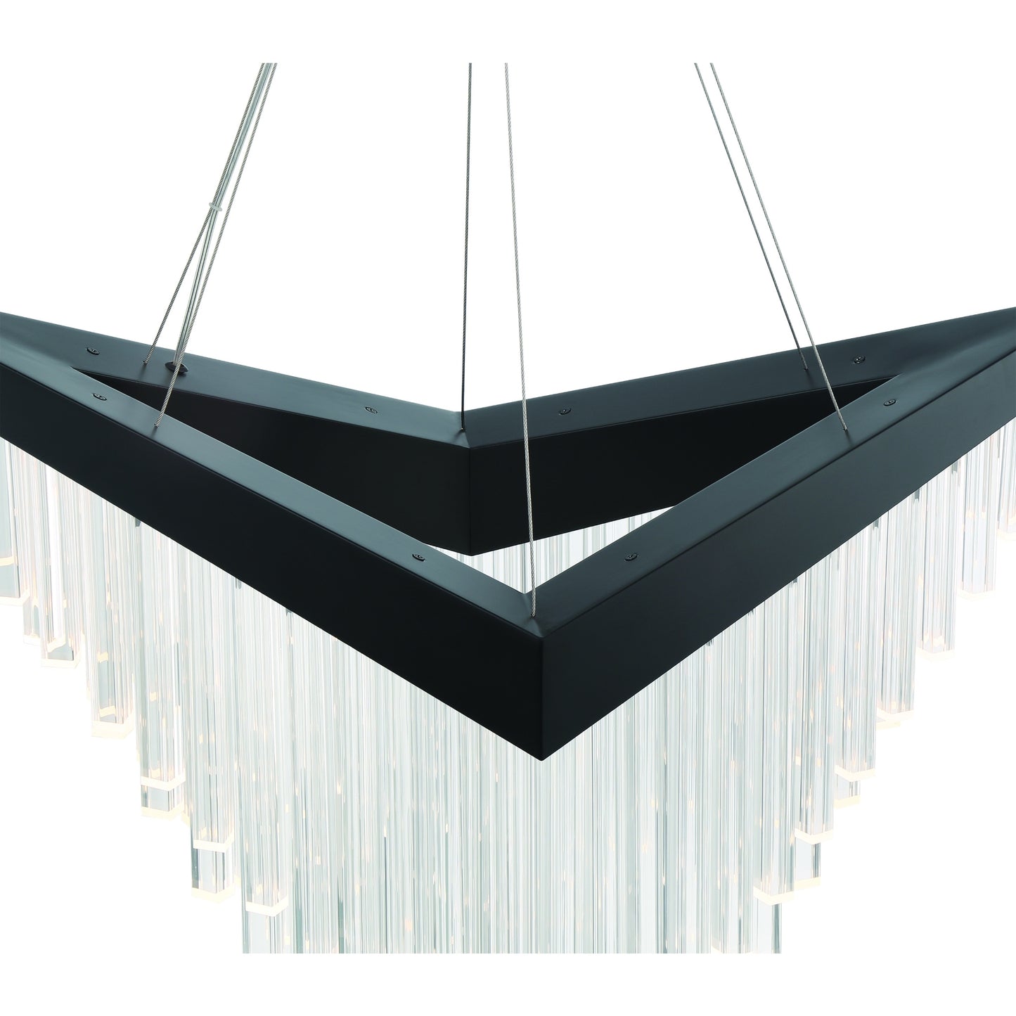 Eurofase Lighting Vivien 32" 1-Light Integrated LED Crystal Acrylic Shade Matte Black Chandelier