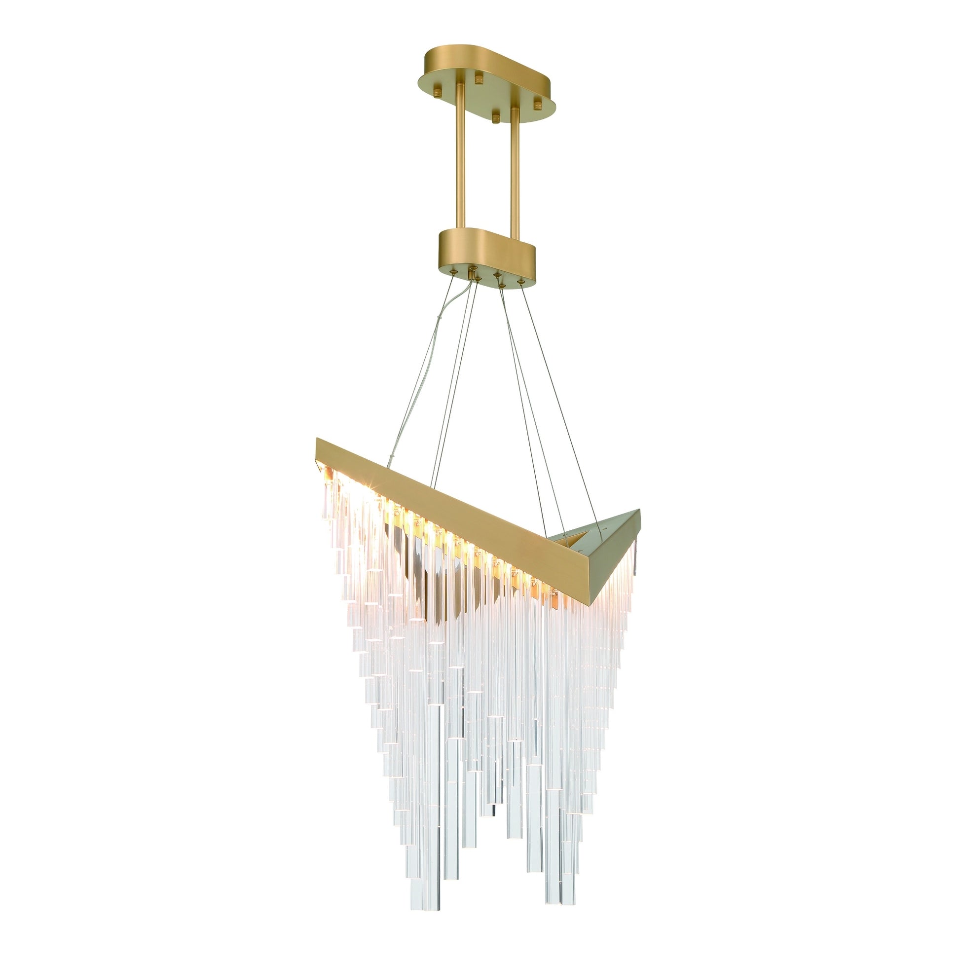Eurofase Lighting Vivien 32" 1-Light Integrated LED Crystal Acrylic Shade Matte Gold Chandelier