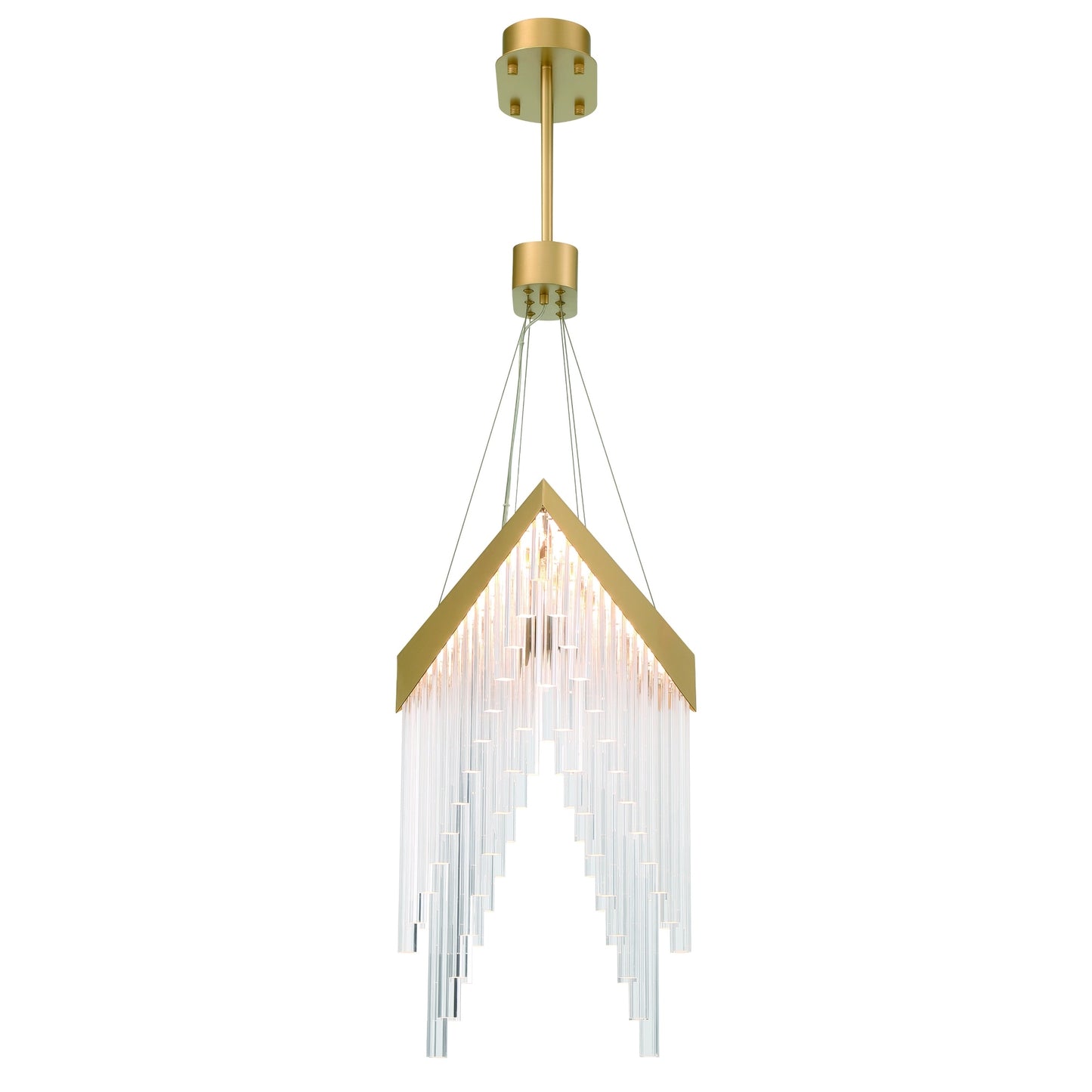 Eurofase Lighting Vivien 32" 1-Light Integrated LED Crystal Acrylic Shade Matte Gold Chandelier