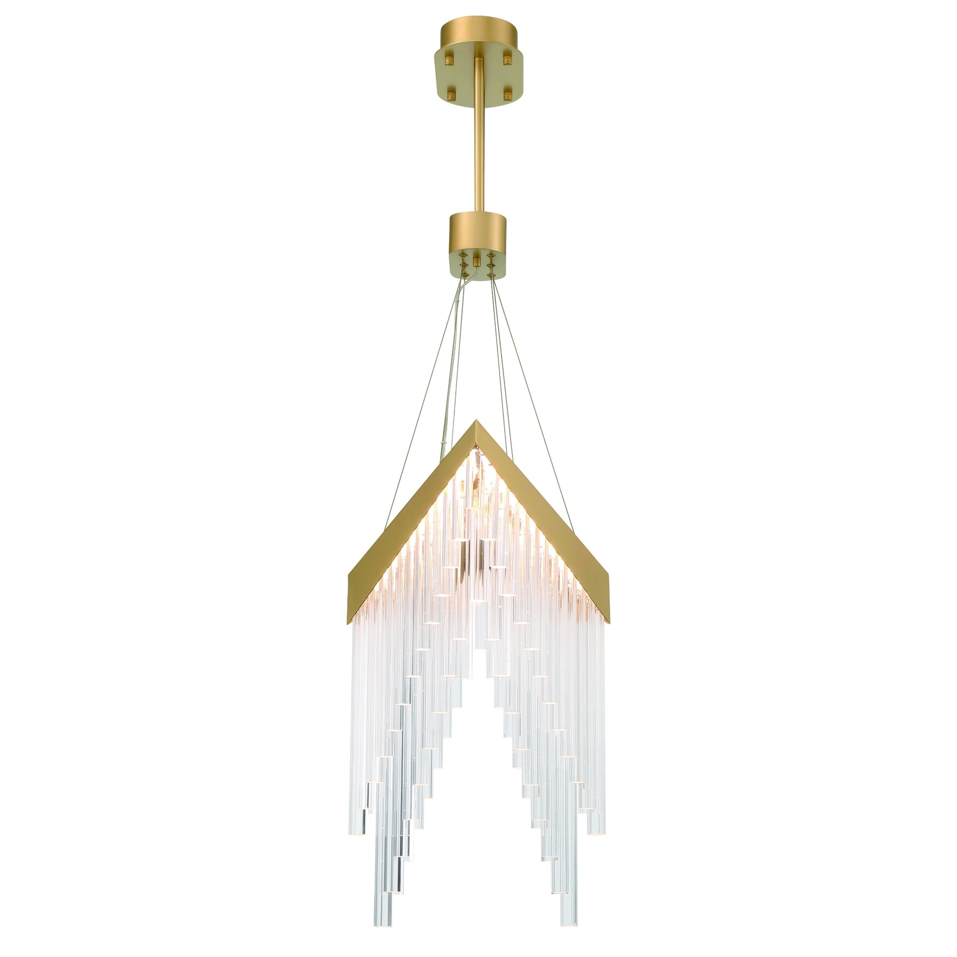 Eurofase Lighting Vivien 32" 1-Light Integrated LED Crystal Acrylic Shade Matte Gold Chandelier