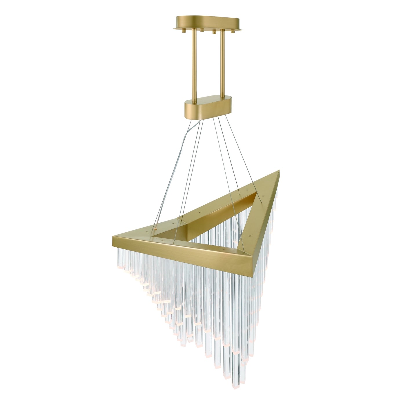 Eurofase Lighting Vivien 32" 1-Light Integrated LED Crystal Acrylic Shade Matte Gold Chandelier
