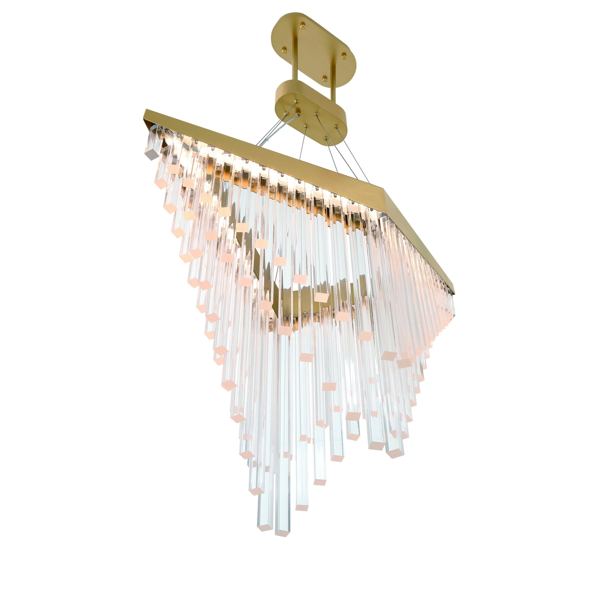 Eurofase Lighting Vivien 32" 1-Light Integrated LED Crystal Acrylic Shade Matte Gold Chandelier