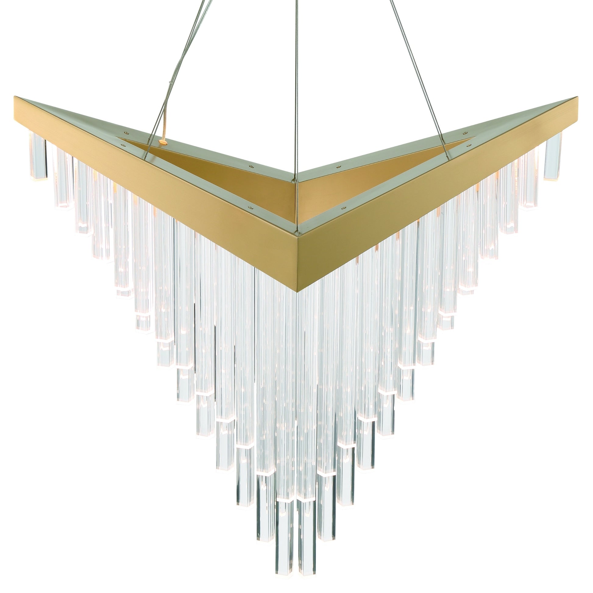 Eurofase Lighting Vivien 32" 1-Light Integrated LED Crystal Acrylic Shade Matte Gold Chandelier