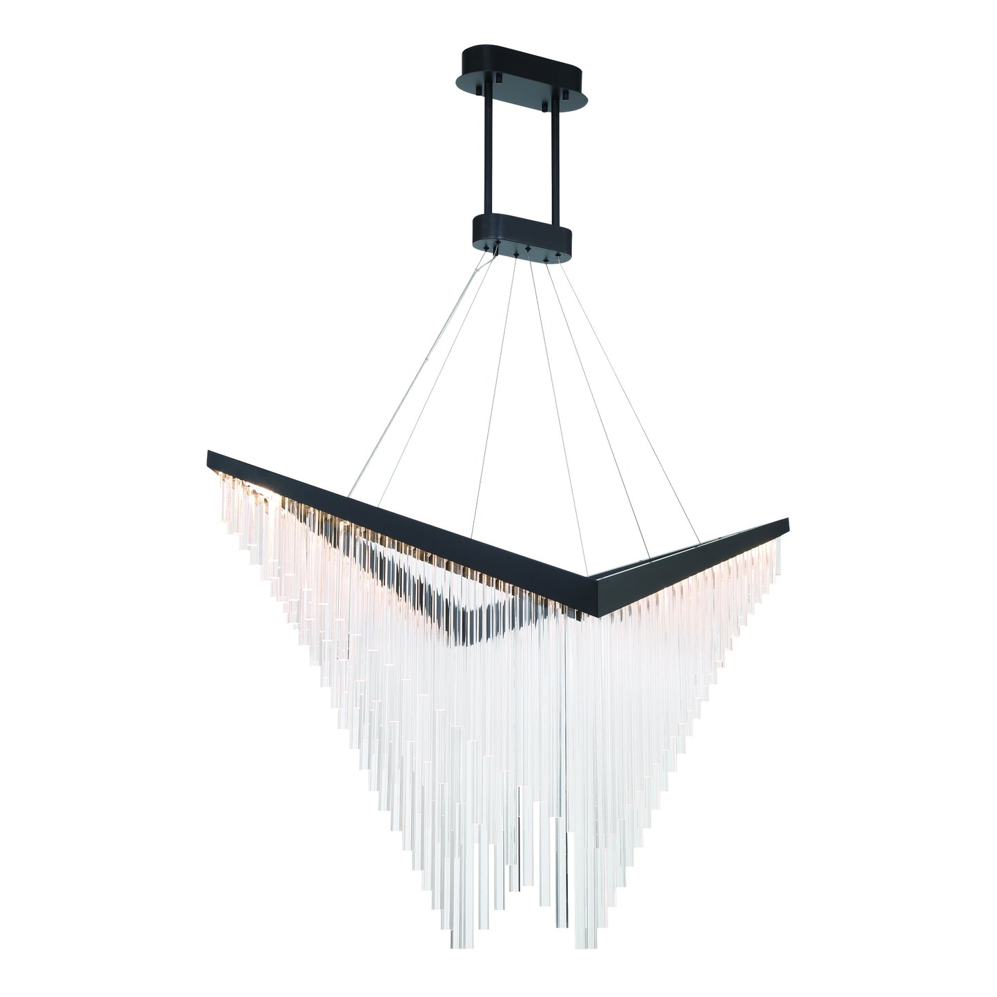 Eurofase Lighting Vivien 60" 1-Light Integrated LED Crystal Acrylic Shade Matte Black Chandelier
