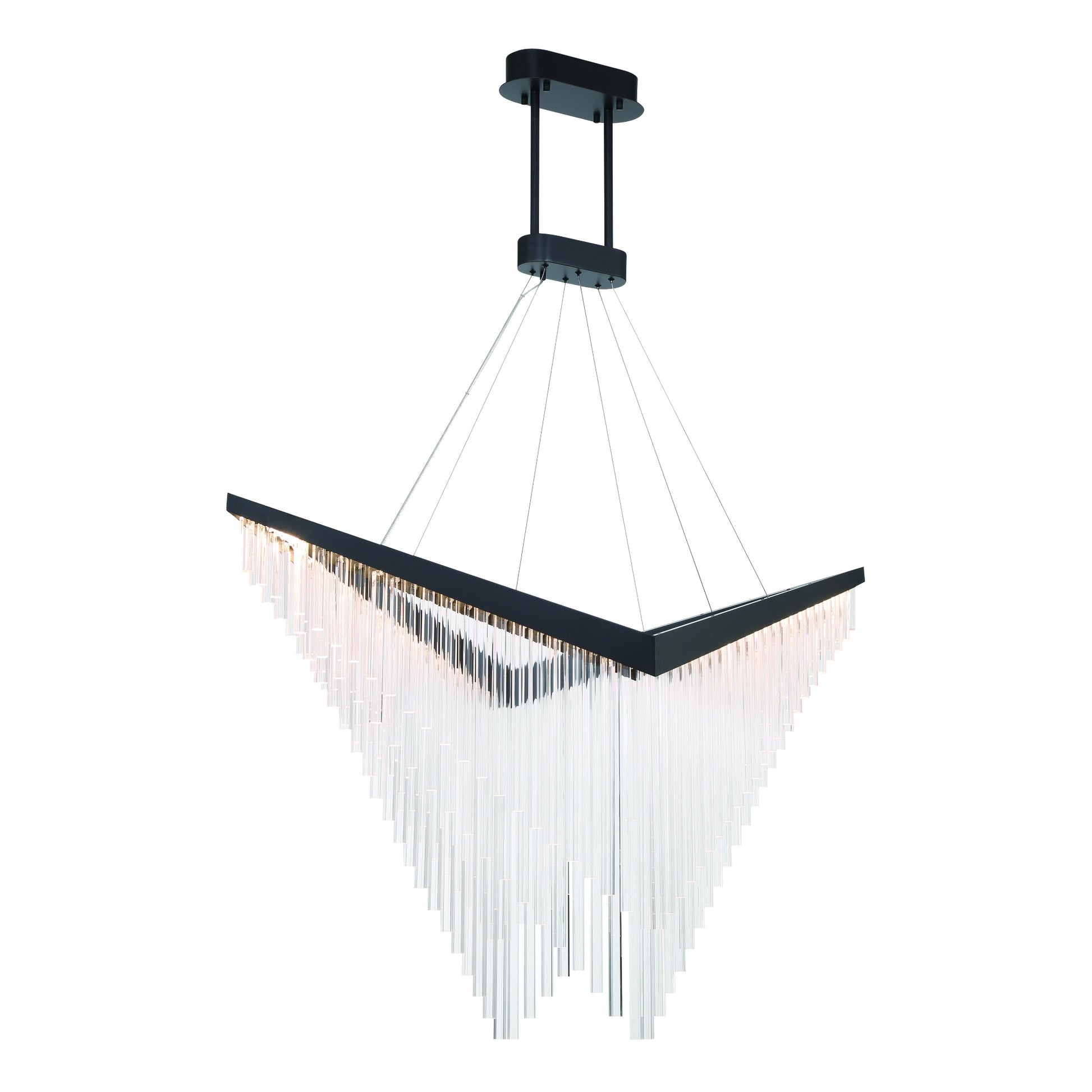 Eurofase Lighting Vivien 60" 1-Light Integrated LED Crystal Acrylic Shade Matte Black Chandelier