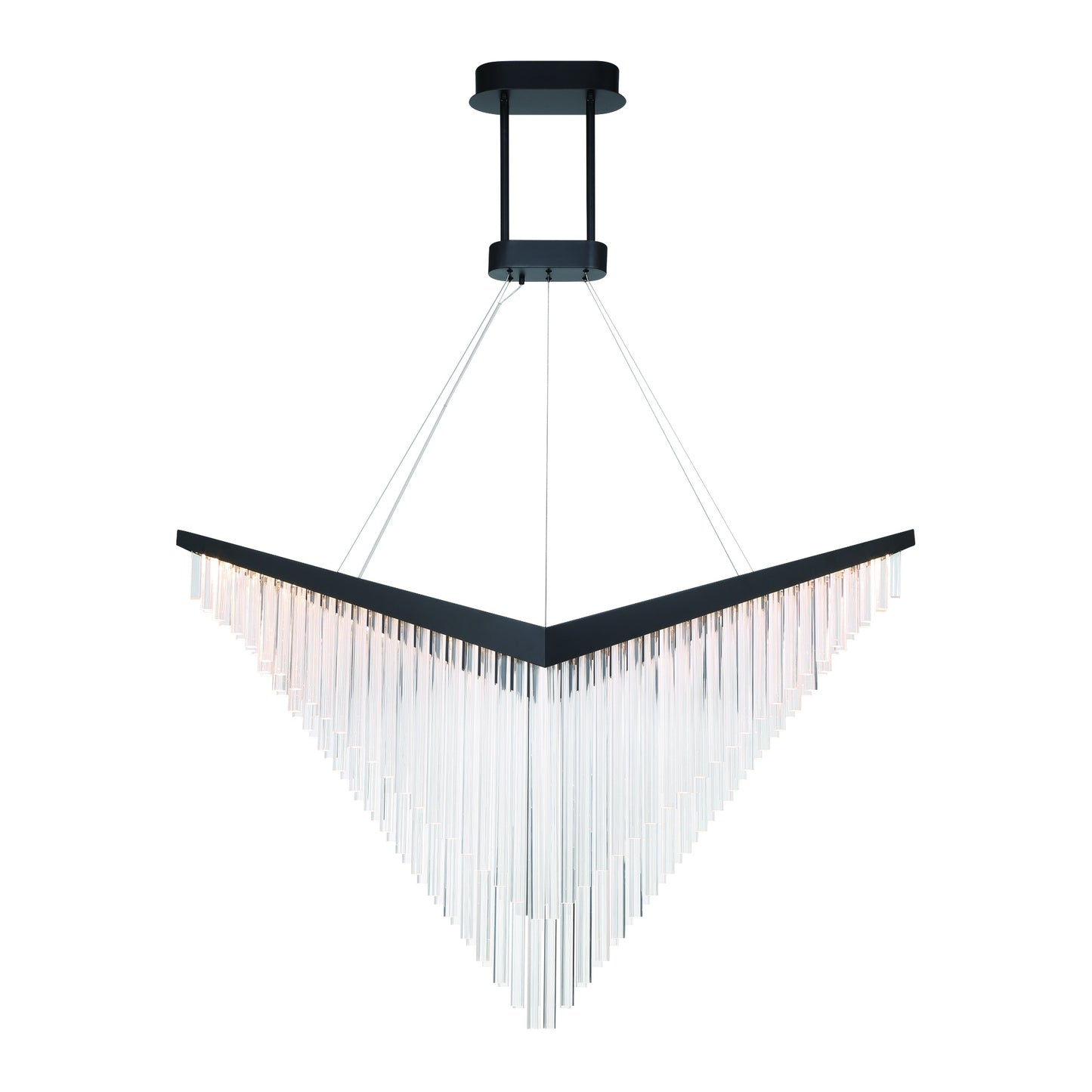 Eurofase Lighting Vivien 60" 1-Light Integrated LED Crystal Acrylic Shade Matte Black Chandelier