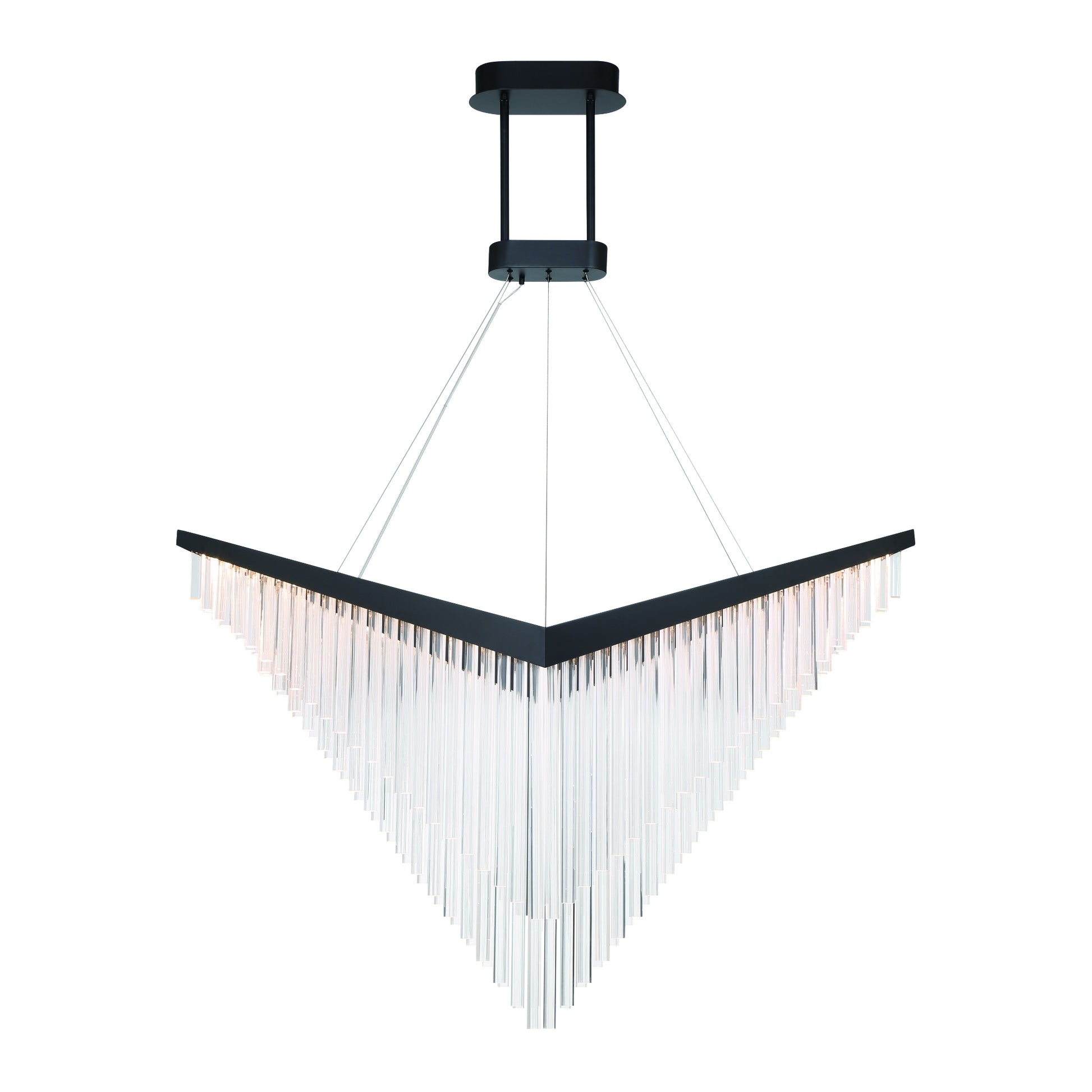Eurofase Lighting Vivien 60" 1-Light Integrated LED Crystal Acrylic Shade Matte Black Chandelier