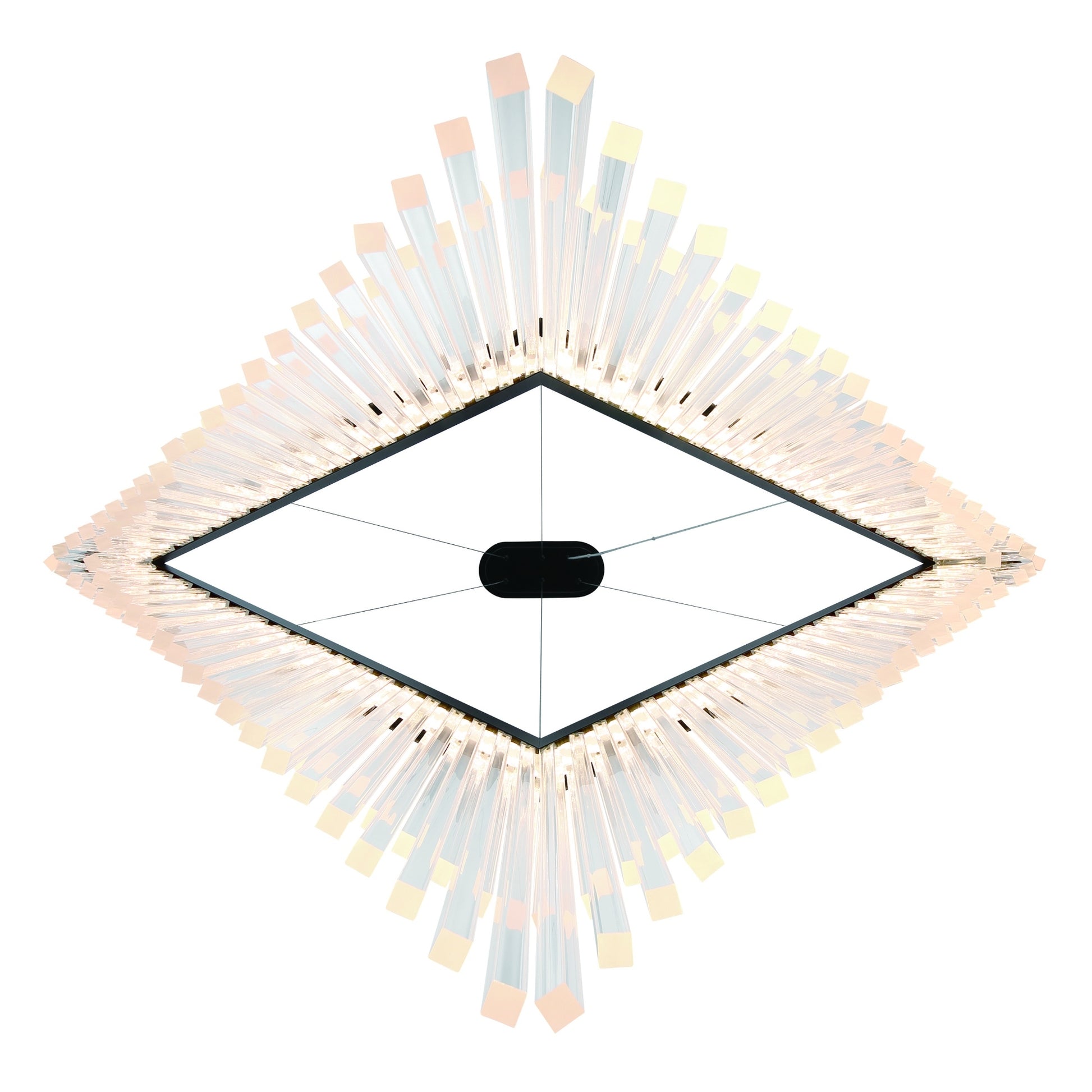 Eurofase Lighting Vivien 60" 1-Light Integrated LED Crystal Acrylic Shade Matte Black Chandelier