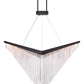 Eurofase Lighting Vivien 60" 1-Light Integrated LED Crystal Acrylic Shade Matte Black Chandelier