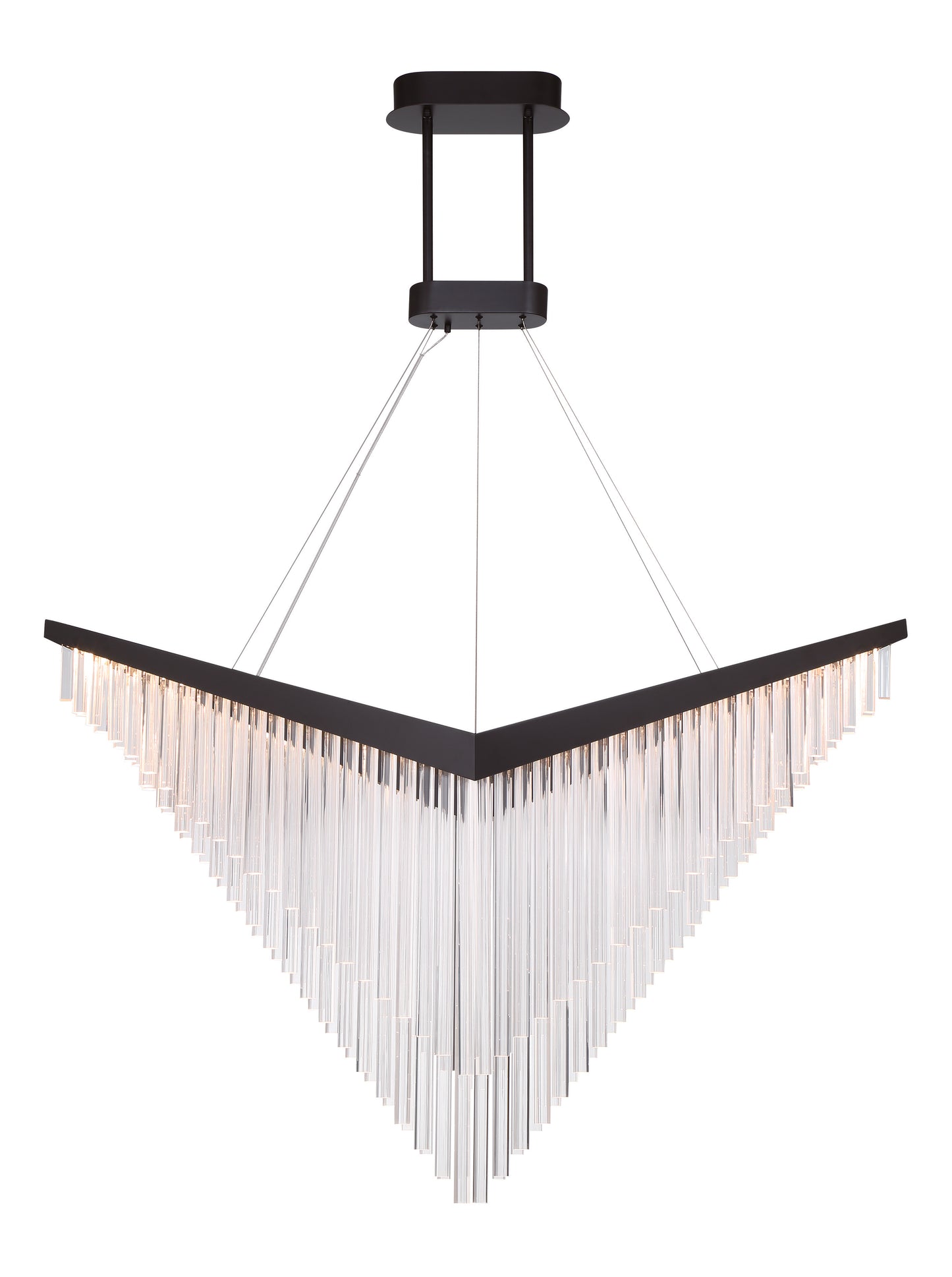 Eurofase Lighting Vivien 60" 1-Light Integrated LED Crystal Acrylic Shade Matte Black Chandelier