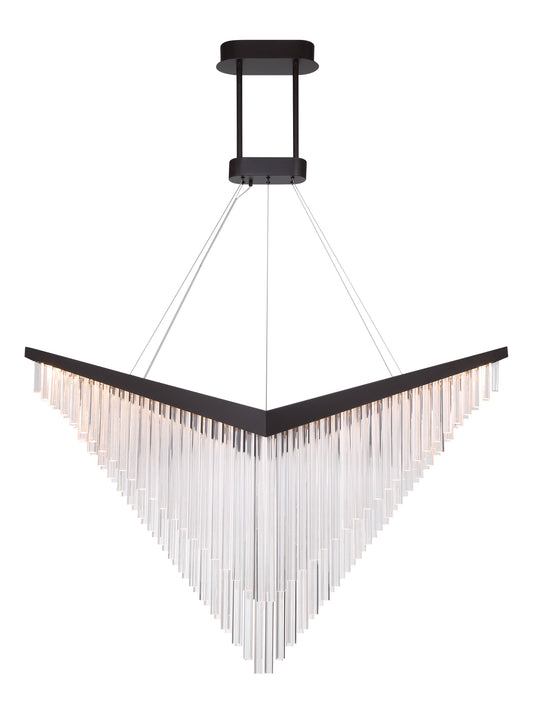 Eurofase Lighting Vivien 60" 1-Light Integrated LED Crystal Acrylic Shade Matte Black Chandelier