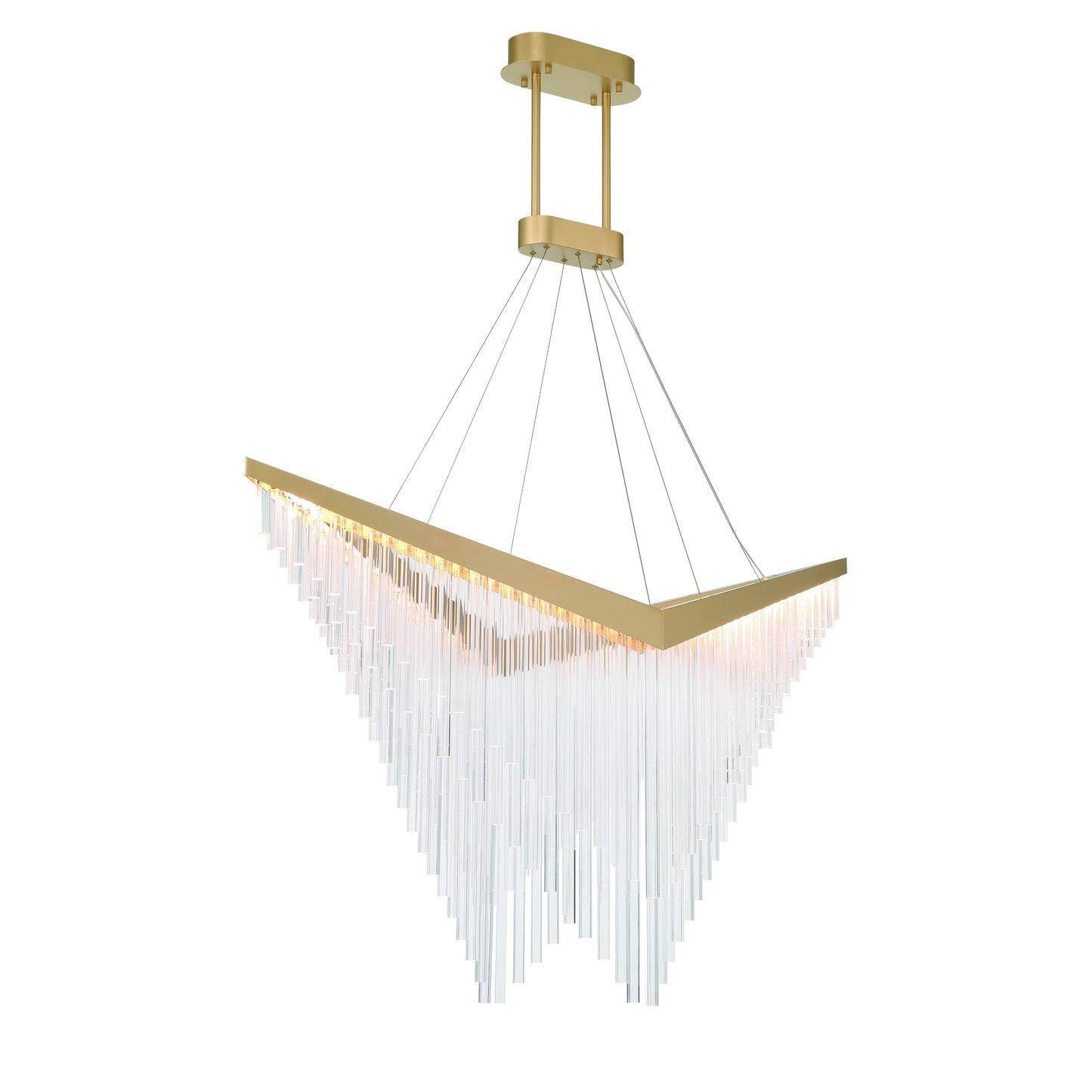 Eurofase Lighting Vivien 60" 1-Light Integrated LED Crystal Acrylic Shade Matte Gold Chandelier