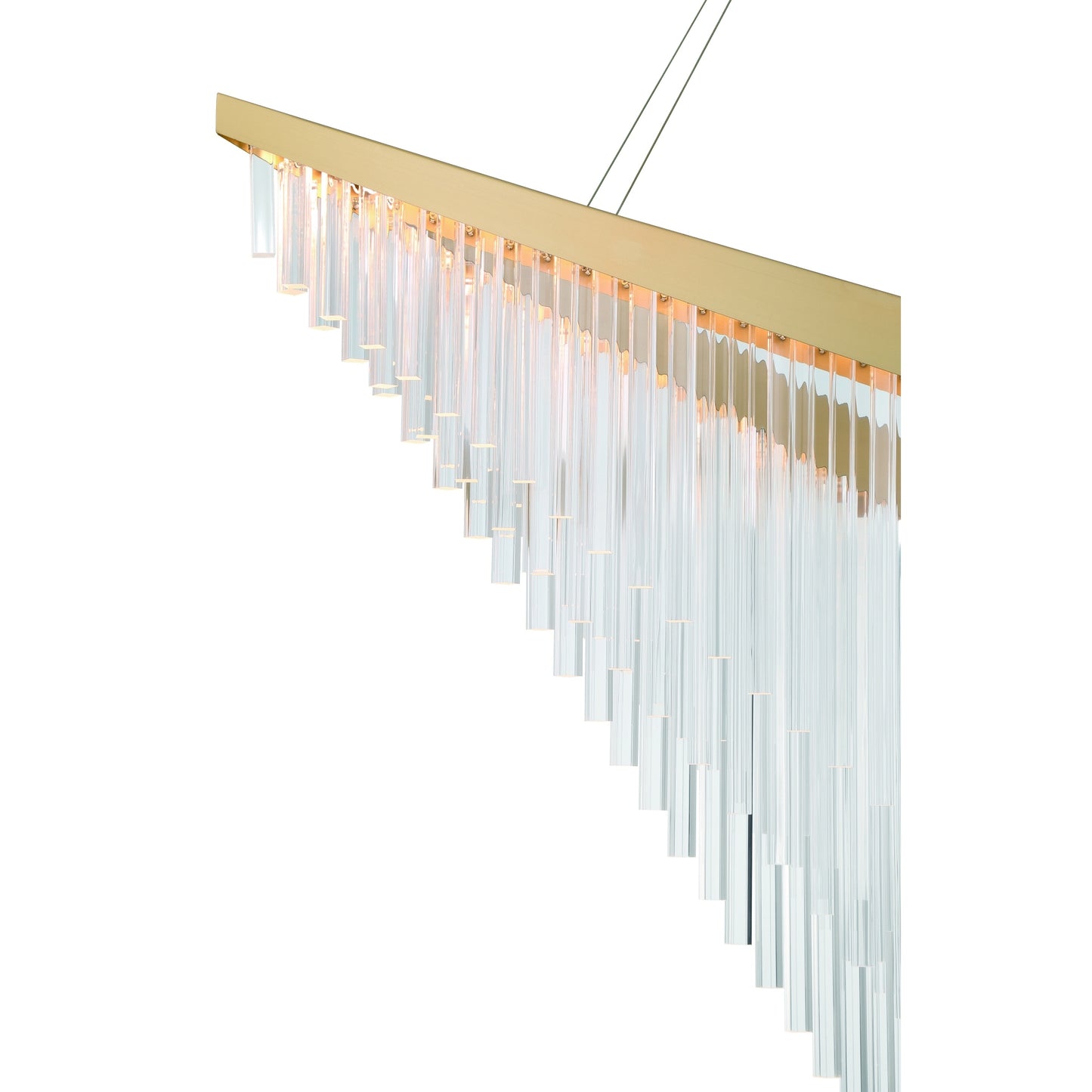 Eurofase Lighting Vivien 60" 1-Light Integrated LED Crystal Acrylic Shade Matte Gold Chandelier