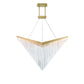 Eurofase Lighting Vivien 60" 1-Light Integrated LED Crystal Acrylic Shade Matte Gold Chandelier