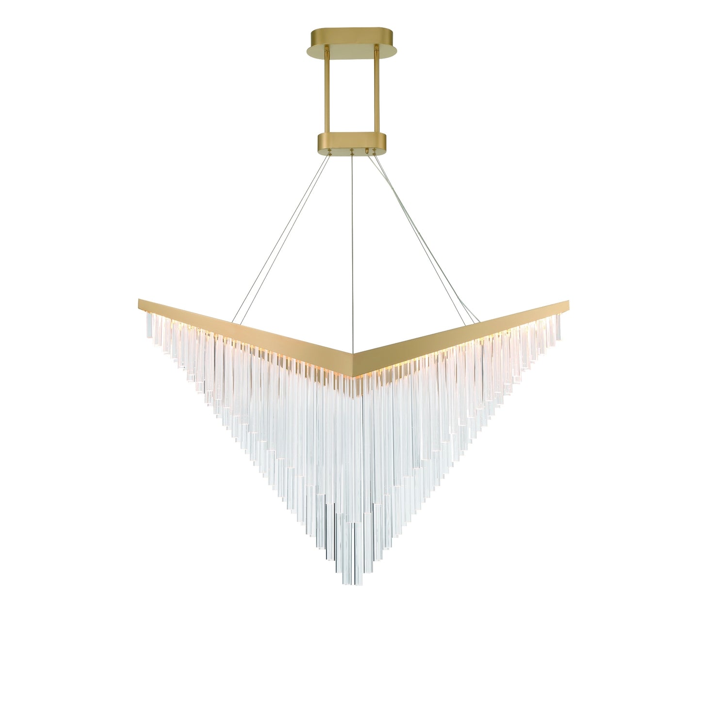 Eurofase Lighting Vivien 60" 1-Light Integrated LED Crystal Acrylic Shade Matte Gold Chandelier